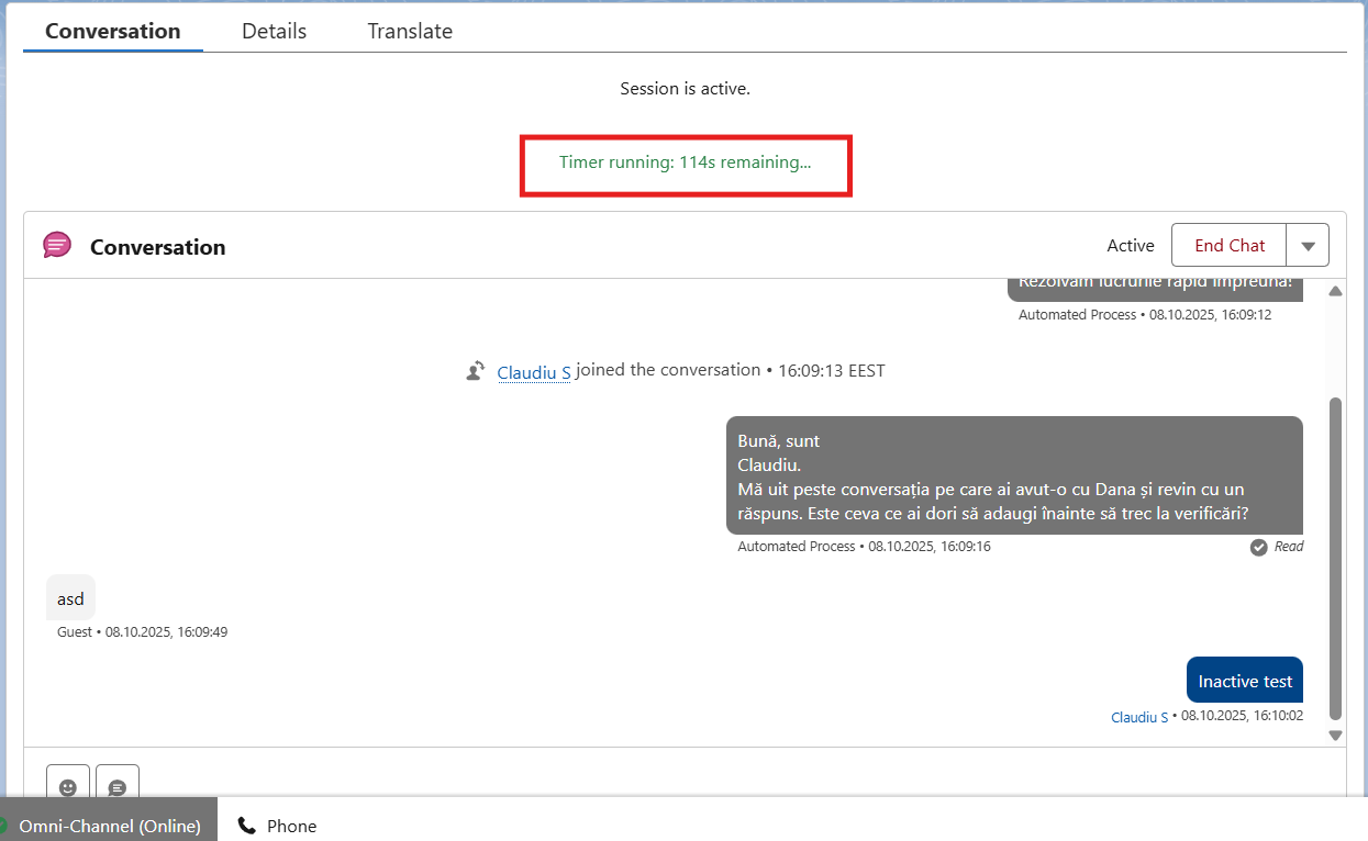 💬 Salesforce LWC – Customer Inactivity Timer for Messaging Channels